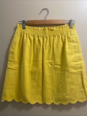 J. Crew Bright Yellow Scalloped Mini Skirt